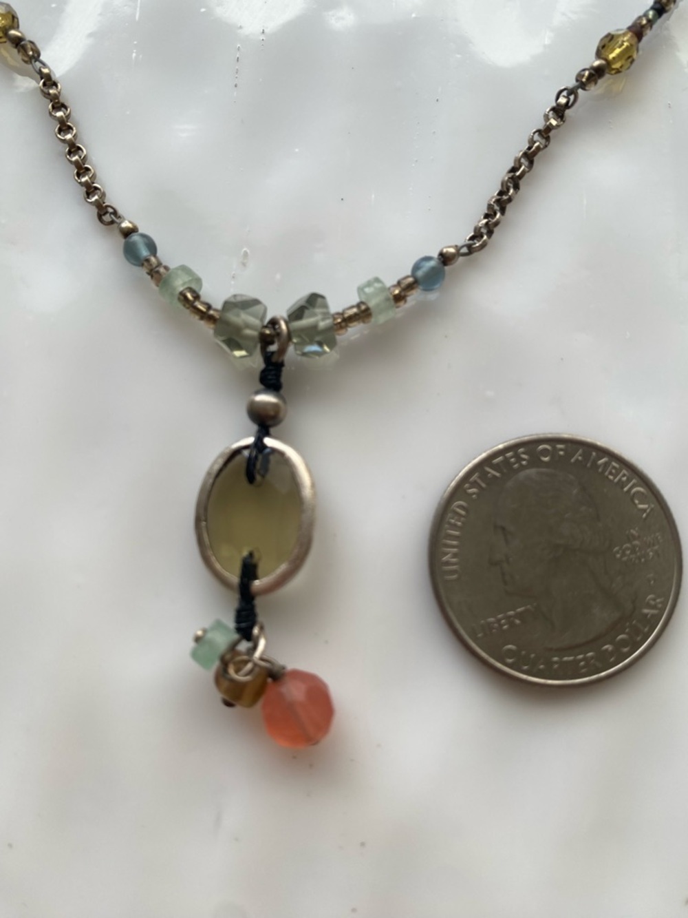 Silpada Delicate Multicolor Bead Pendant Necklace N2008 17” inches - Picture 6 of 8